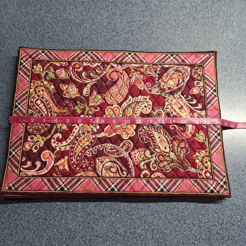 Vera Bradley Reversible Paisley Quilted Placemats Set of 6, Retired Pattern